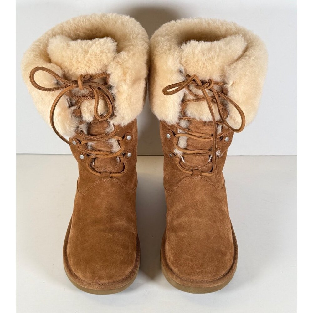 UGG Montclair Lace Up Boots Chestnut Brown Style 1892
